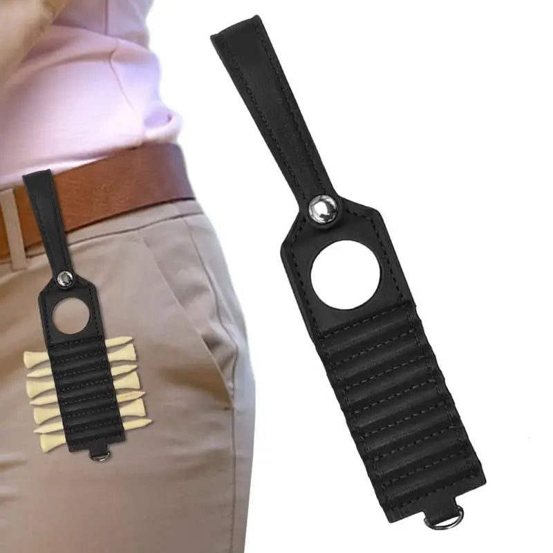 Golf Tee Holder Belt Clip Golf Tee PU Organizing Case Golf Tees Storage Bag Golf Accessories Gifts for Men Women Golfer Gift