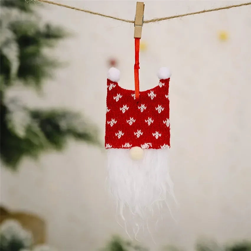 Forest Old Man Christmas Mini Doll Christmas Tree Hanger Pendant Xmas Decoration for Home Gnome Doll Xmas Kids New Year Gifts