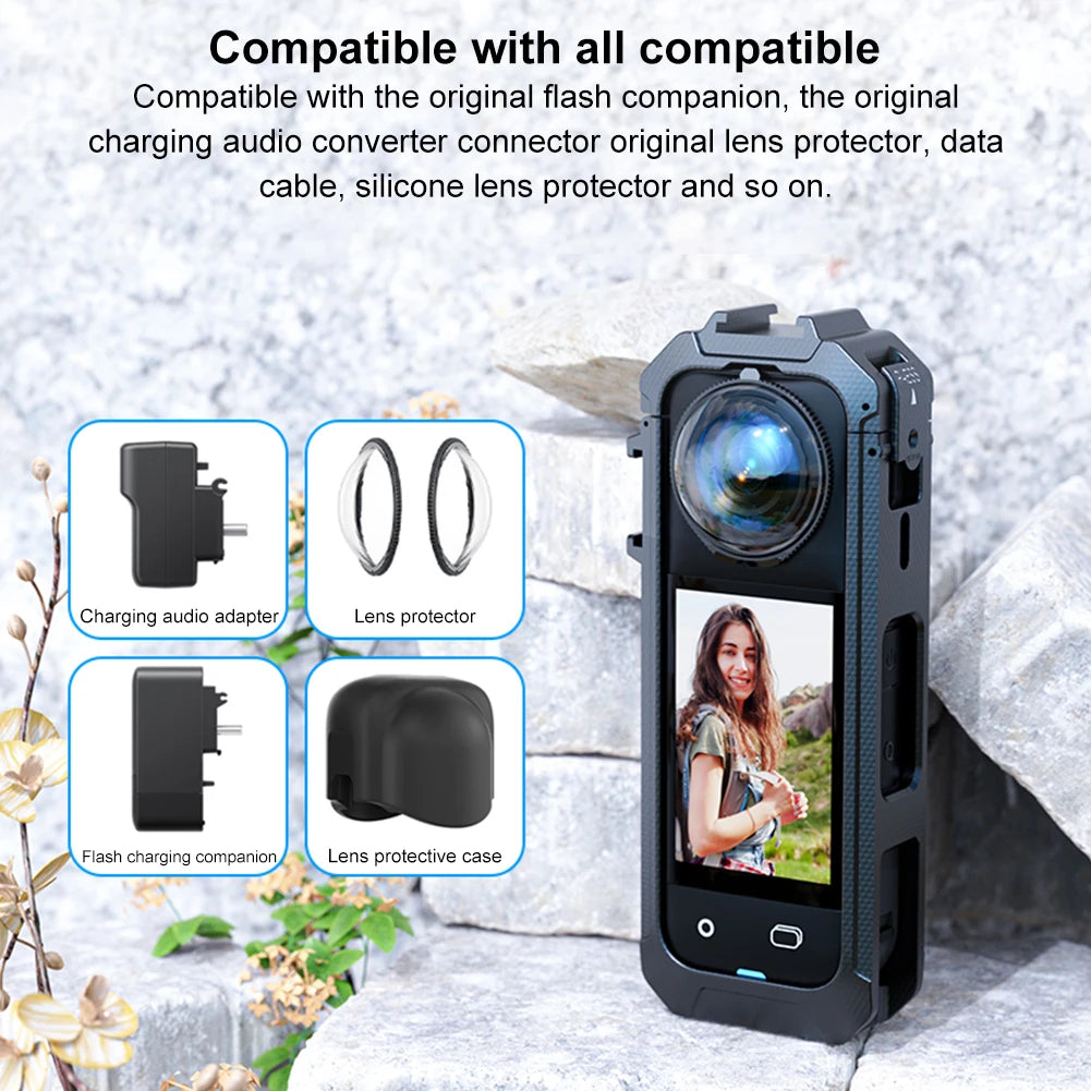 PC Protective Frame Magnetic Quick Release Interface Action Camera Frame Expansion Bracket for X5 Action Camera