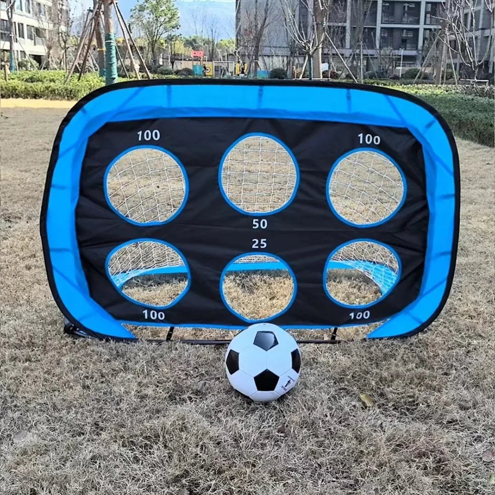 Kids Soccer Goal 4 Goal Modes Portable Soccer Training Equipment Football Training Shooting Target Net for Backyard