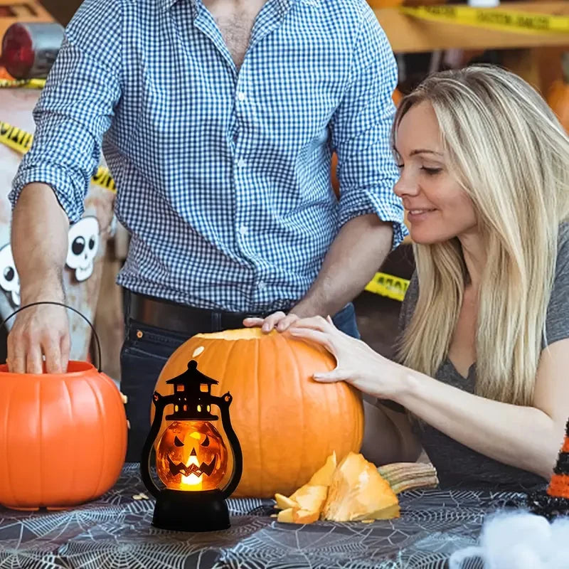 Cosplay Pumpkin Lights Decorative Kerosene Lanterns LED Handheld Lamp Pumpkin for Table Camping Garden Yard Party Home Decor