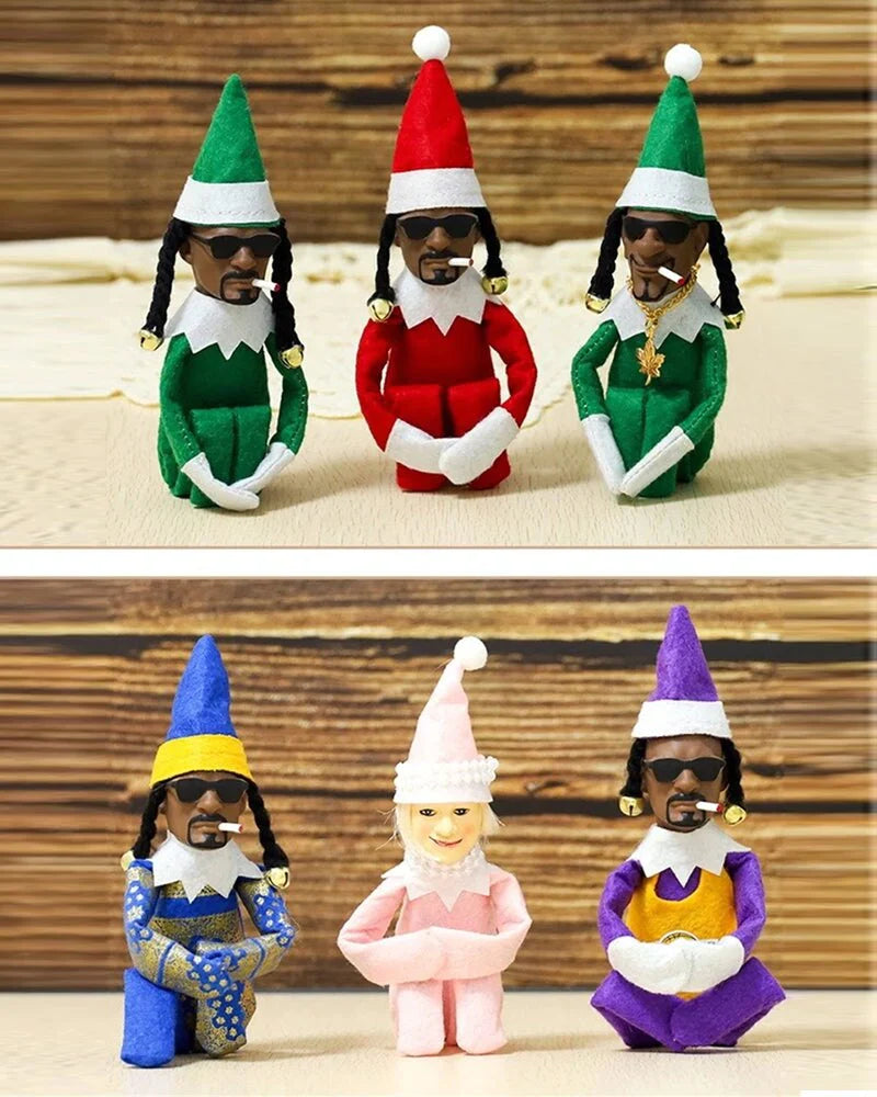 Snoop on a Stoop Christmas Elf Doll Spy on a Bent Christmas Elf Doll Home Decoration New Year Christmas Gift Toy