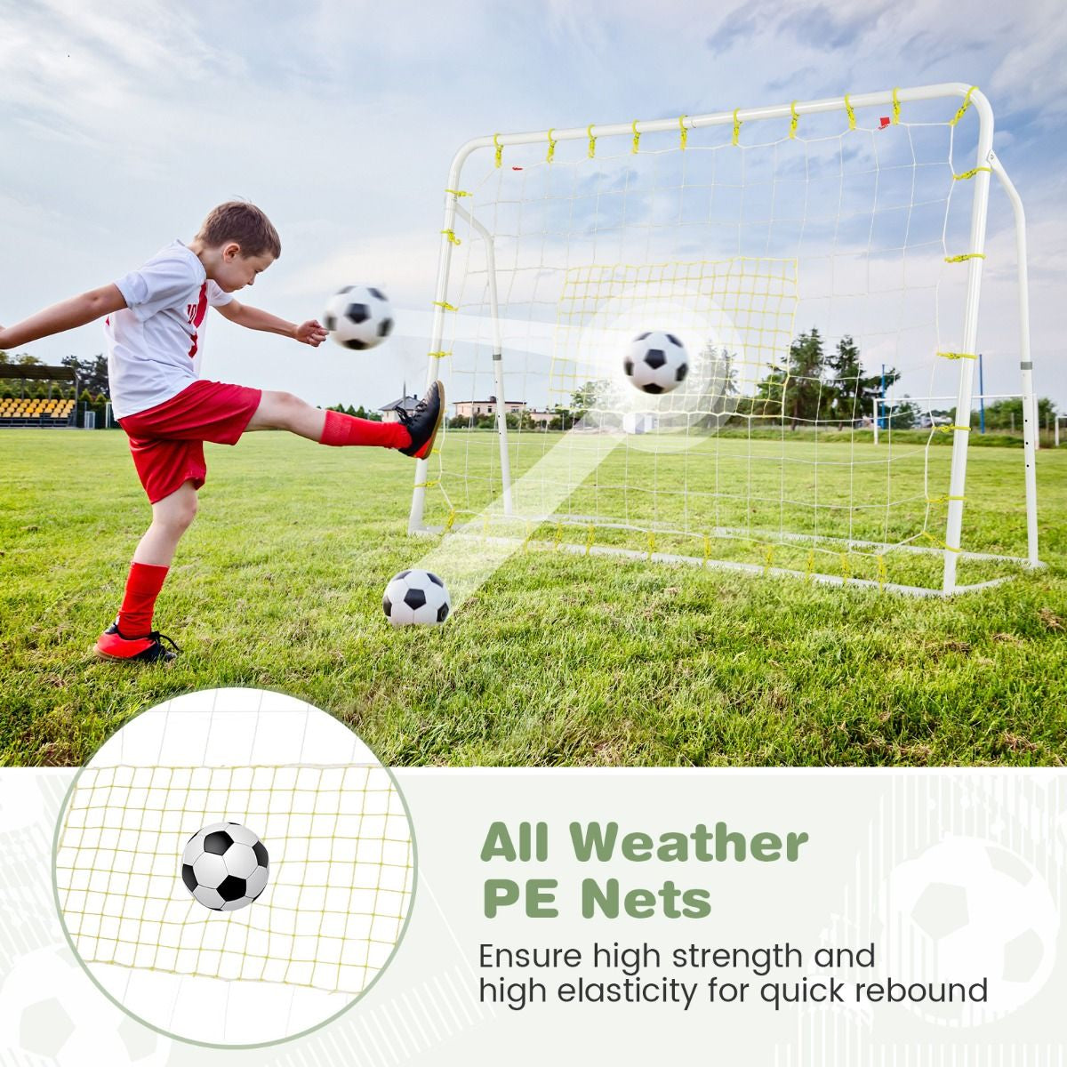 2-In-1 Kids Soccer Rebounder and Soccer Goal for Kids Aged 6+ Years Old