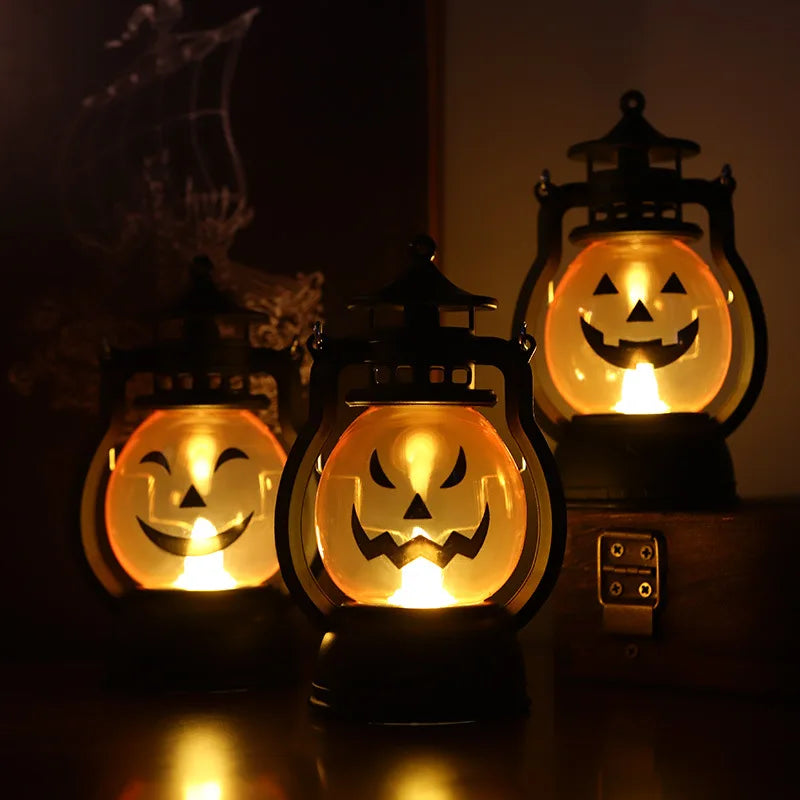 Cosplay Pumpkin Lights Decorative Kerosene Lanterns LED Handheld Lamp Pumpkin for Table Camping Garden Yard Party Home Decor