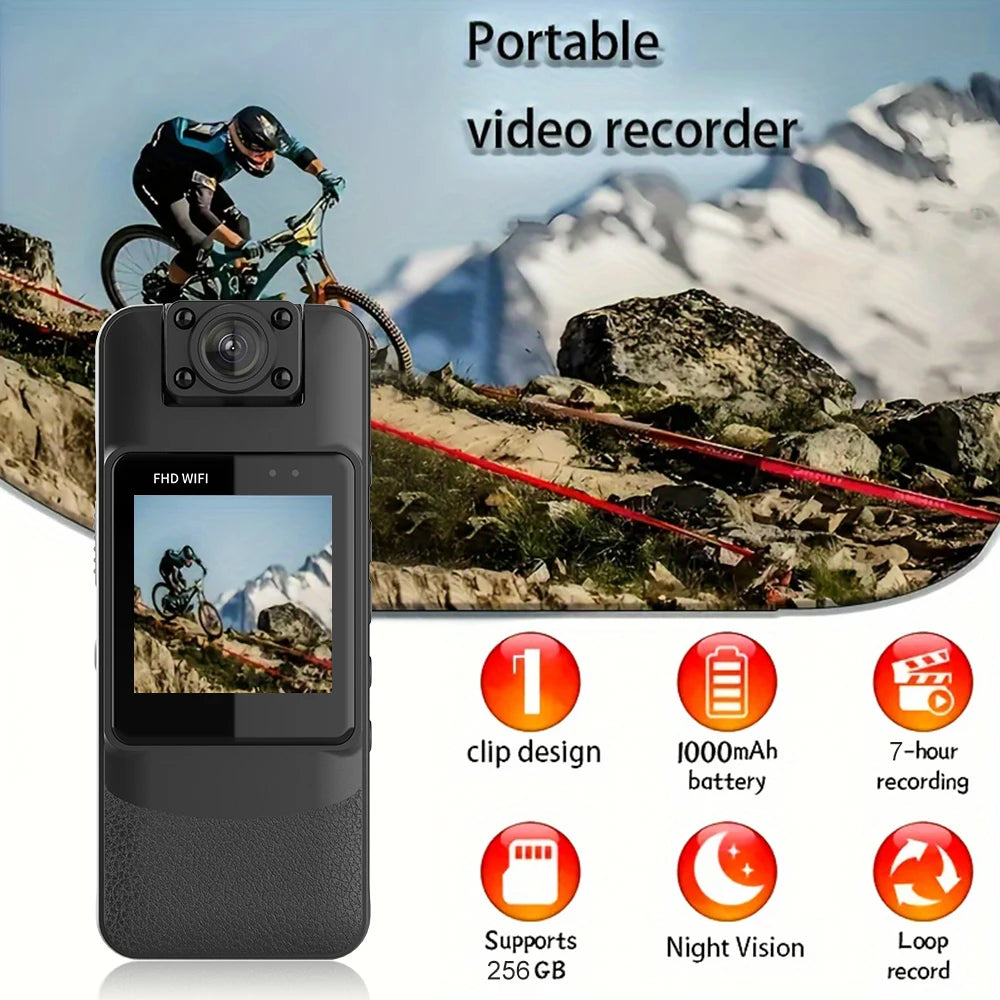 Motorcycle Mini Recorder 4K Finger Action Camera POV Mini Sports Camera with Video Recording 1.54 Inch IPS Screen Vlog Cam