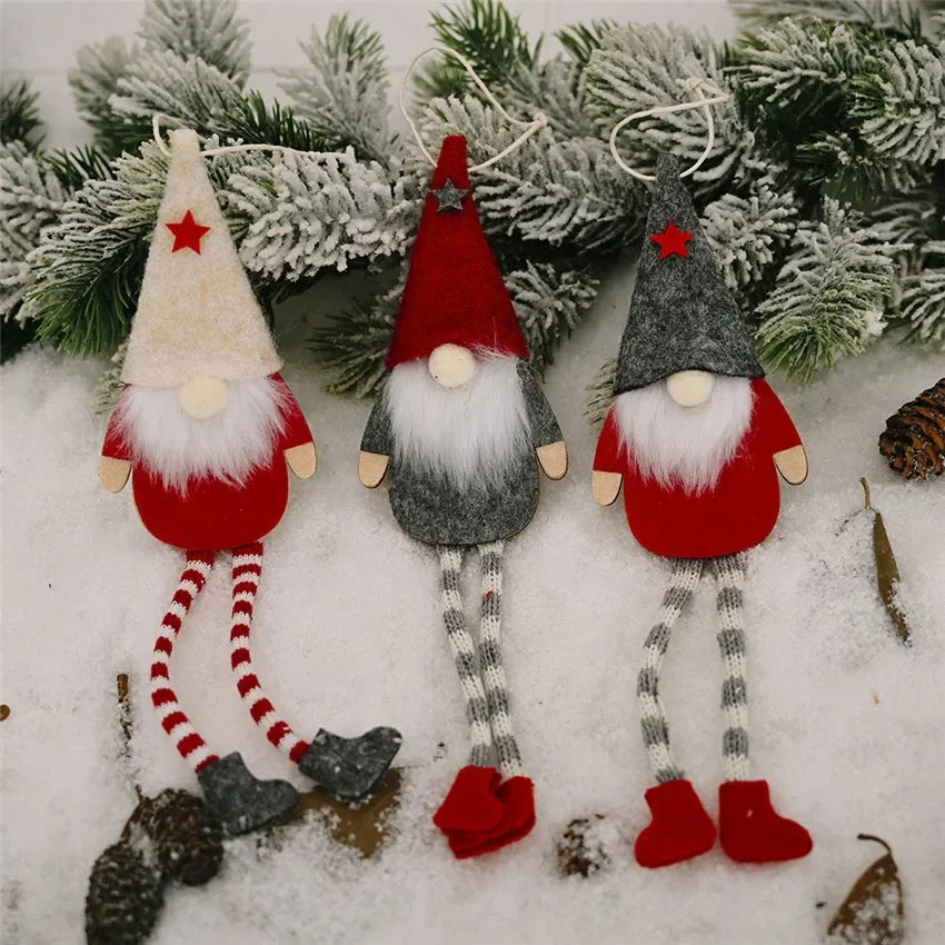 Forest Old Man Christmas Mini Doll Christmas Tree Hanger Pendant Xmas Decoration for Home Gnome Doll Xmas Kids New Year Gifts