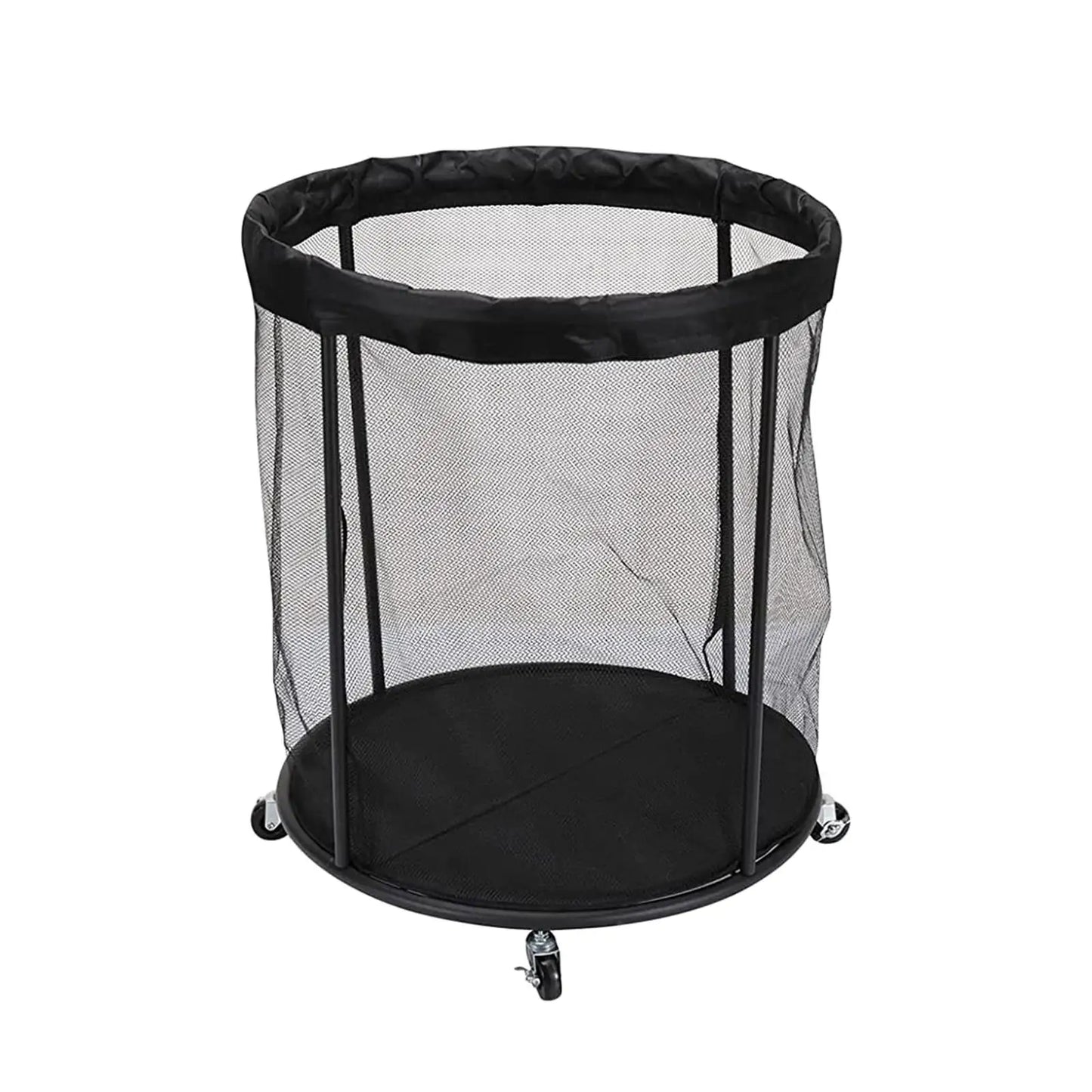 Rolling Sports Ball Storage Cart Heavy Duty for Garage Lockable Wheels Mesh Ball
