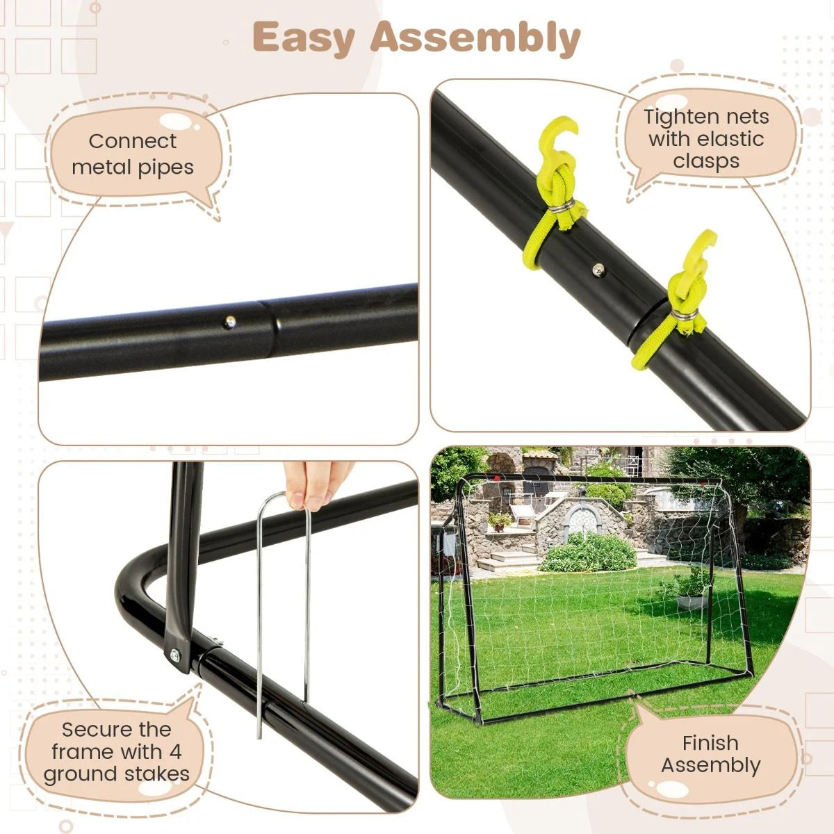 2-In-1 Kids Soccer Rebounder and Soccer Goal for Kids Aged 6+ Years Old