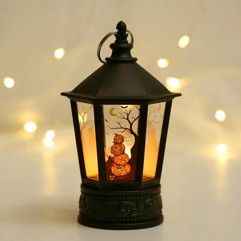 LED Pumpkin Lantern Halloween Party Horror Ghost Festival Bar Haunted House Ornaments Halloween Decoration Wind Lamp Kids Gift