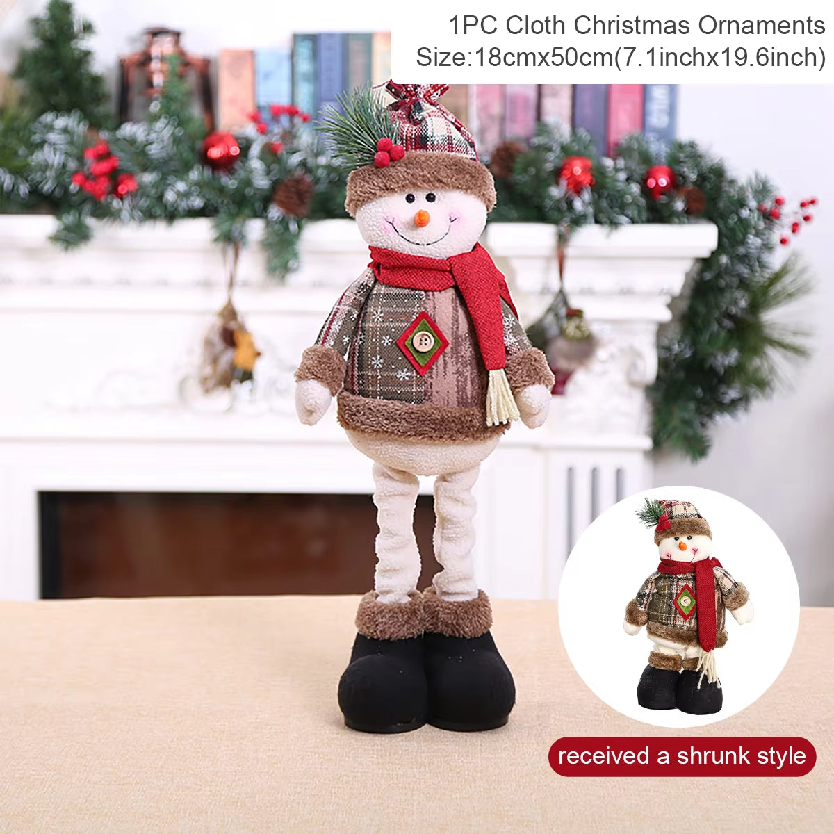 Telescopic Christmas Doll Merry Christmas Decor for Home 2024 Navidad Noel Christmas Ornaments Xmas Gifts New Year 2025
