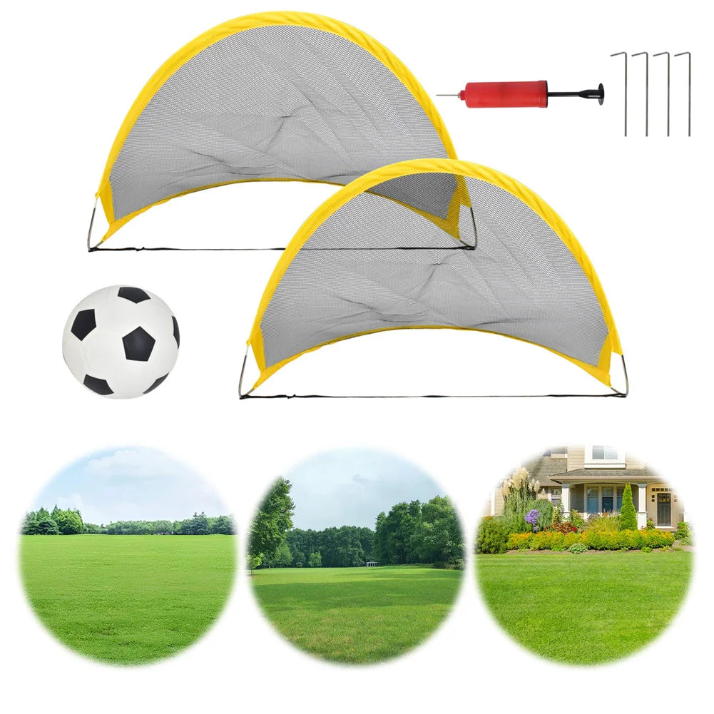 Foldable Soccer Net with Soccer Ball Folding Football Goal Folding Training Goal Net Kits Kids Indoor Outdoor Toy Practice Gate