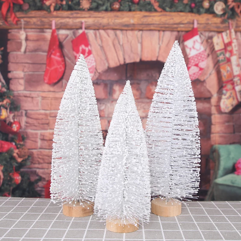 Decoration Christmas Christmas Decorations for Home White Simulation Christmas Tree Decor Window Living Room Table Ornaments