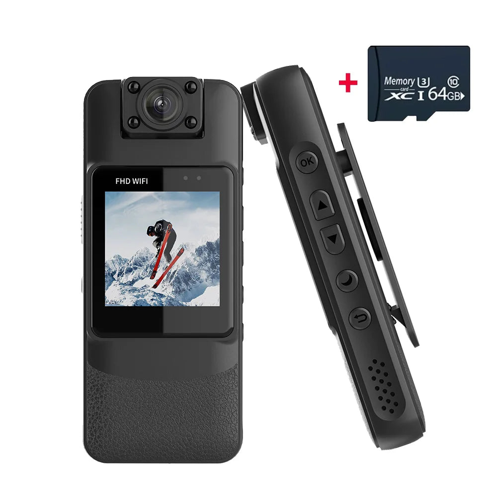 Motorcycle Mini Recorder 4K Finger Action Camera POV Mini Sports Camera with Video Recording 1.54 Inch IPS Screen Vlog Cam