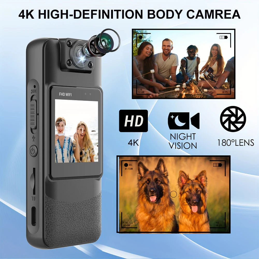 Motorcycle Mini Recorder 4K Finger Action Camera POV Mini Sports Camera with Video Recording 1.54 Inch IPS Screen Vlog Cam