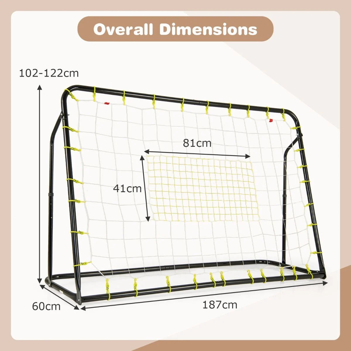 2-In-1 Kids Soccer Rebounder and Soccer Goal for Kids Aged 6+ Years Old