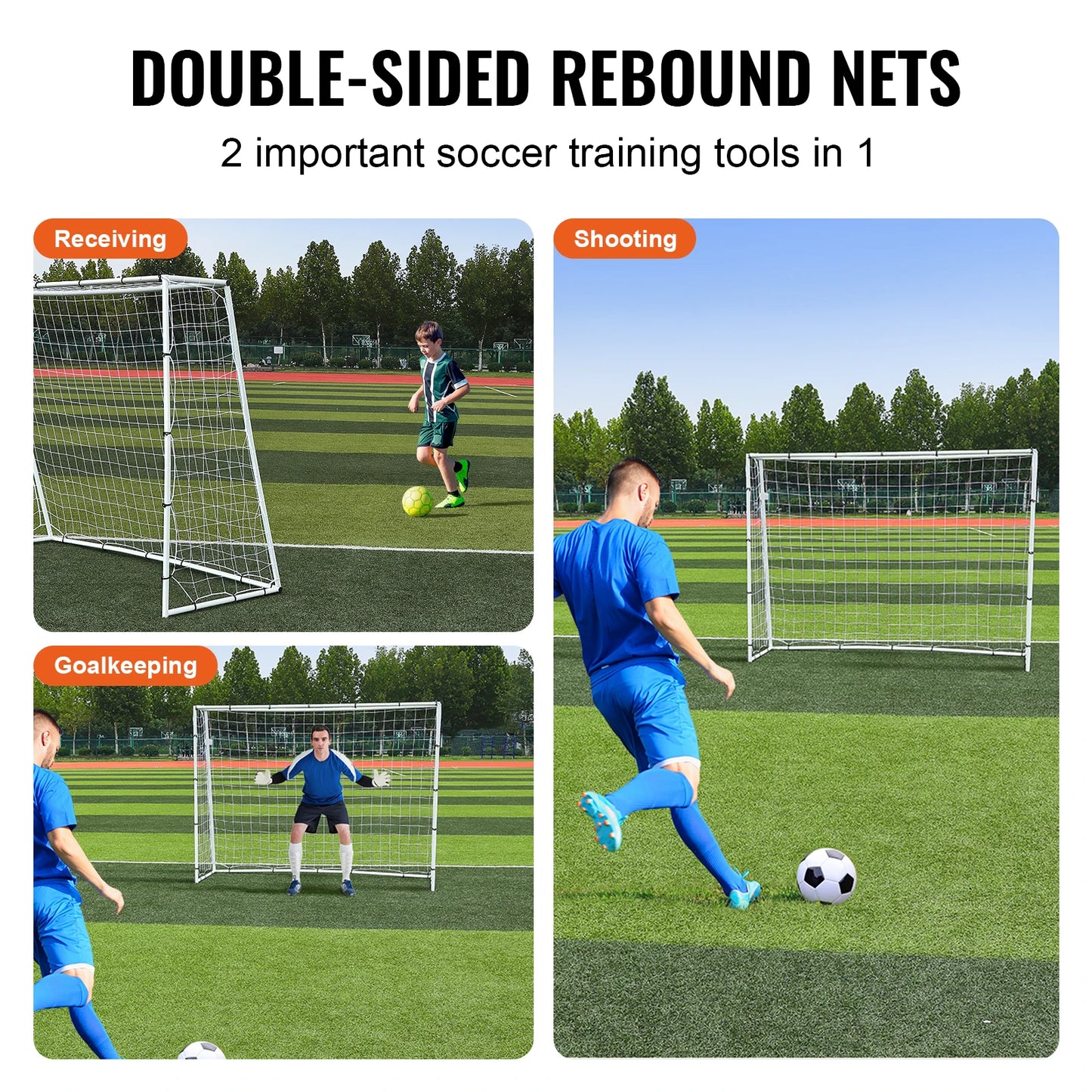 Soccer Rebound Trainer Iron Soccer Training Equipment Sports Football Rebounder Wall for Practicing Solo Training Passing