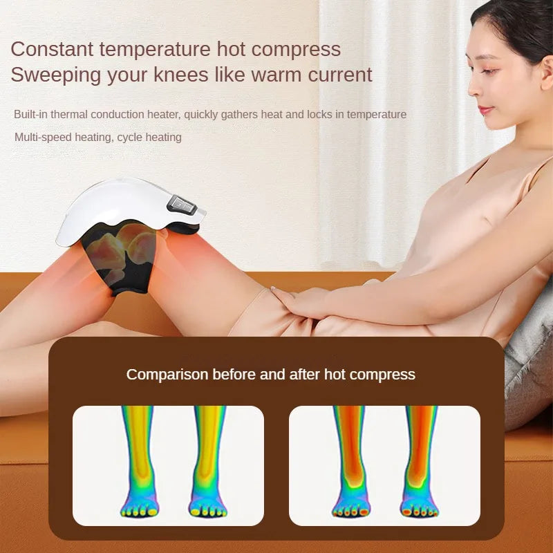 Knee Massagers Pain Relief Device Therapy, 2 Therapy Modes Knee Portable Massagers for Sports Recovery, Muscle Relaxation