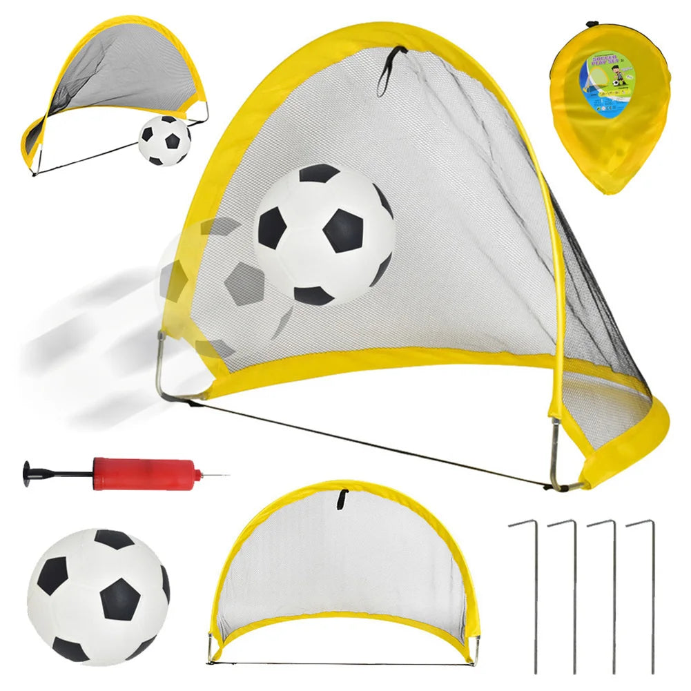 Foldable Soccer Net with Soccer Ball Folding Football Goal Folding Training Goal Net Kits Kids Indoor Outdoor Toy Practice Gate