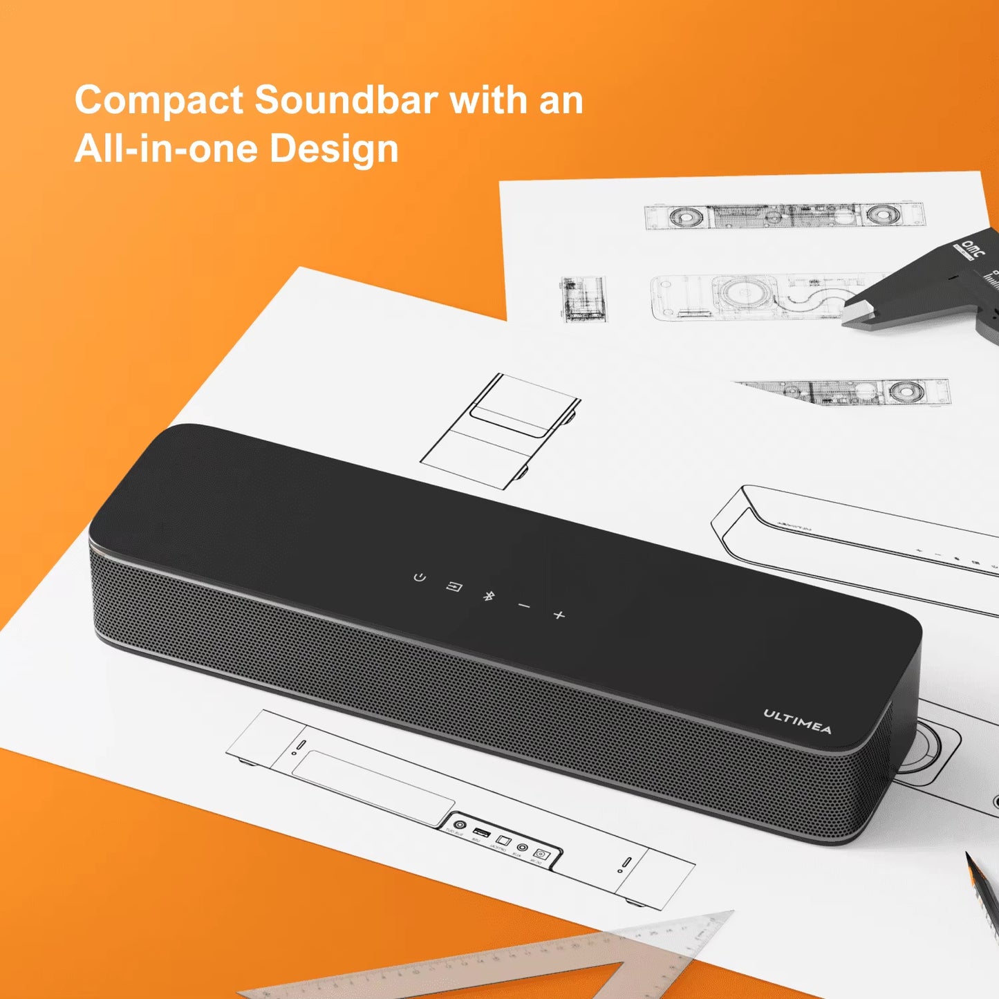 120W 2.1Ch Soundbar for TV, All-In-One PC Soundbar, Built-In Subwoofer, APP Control, Bluetooth 5.3 TV Sound Bar Speakers