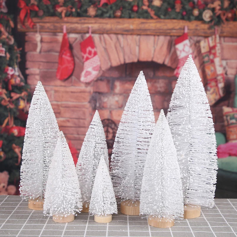 Decoration Christmas Christmas Decorations for Home White Simulation Christmas Tree Decor Window Living Room Table Ornaments