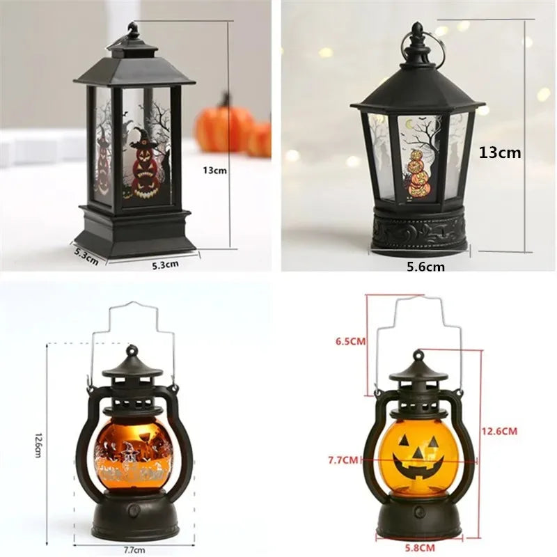 LED Pumpkin Lantern Halloween Party Horror Ghost Festival Bar Haunted House Ornaments Halloween Decoration Wind Lamp Kids Gift
