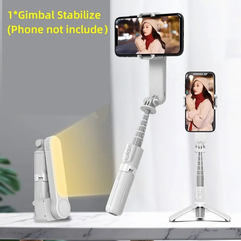 Handheld Gimbal Stabilizer Selfie Stick L09 Bluetooth Mobile Phone Holder Adjustable Fill Light Selfie Stand for Iphone/Xiaomi