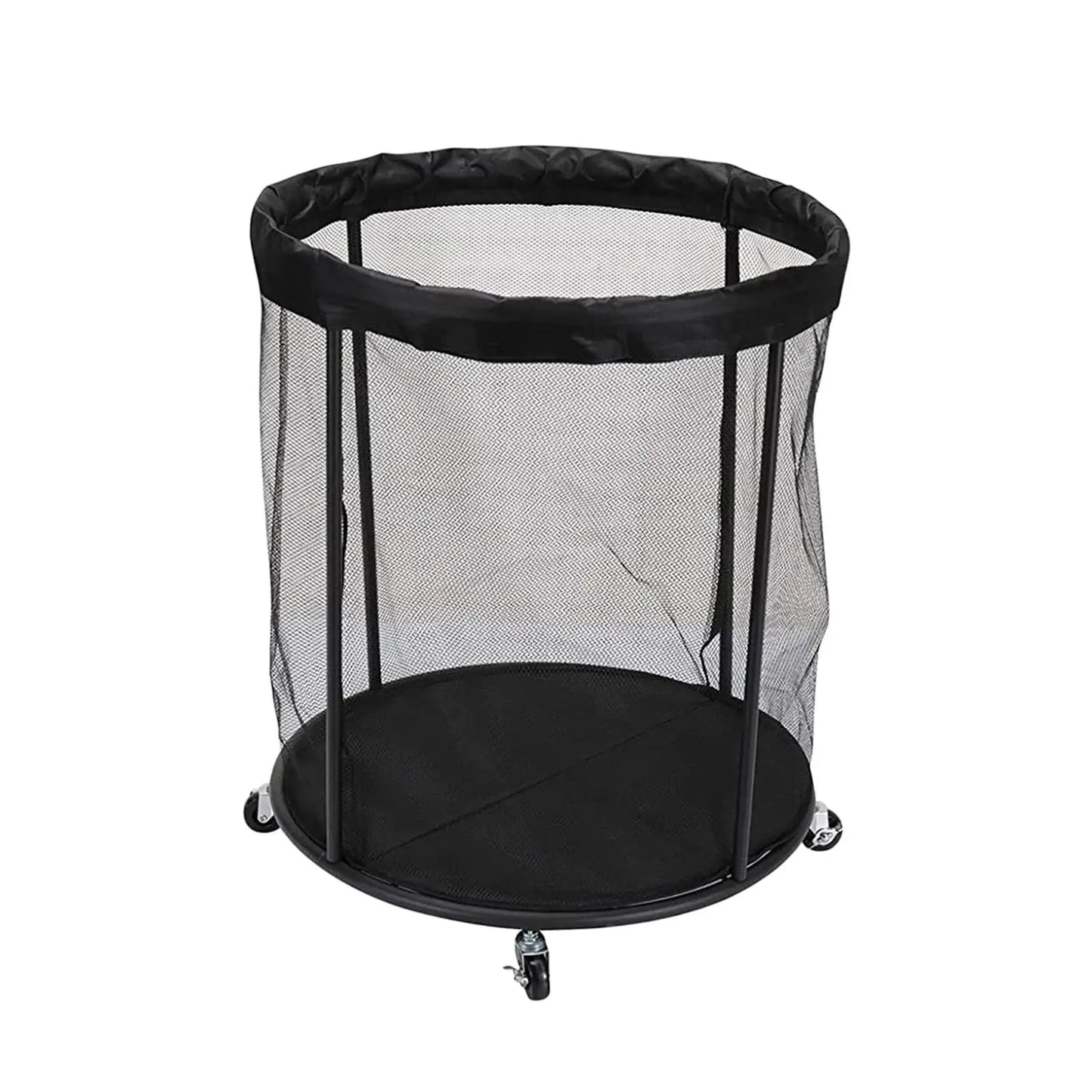 Rolling Sports Ball Storage Cart Heavy Duty for Garage Lockable Wheels Mesh Ball