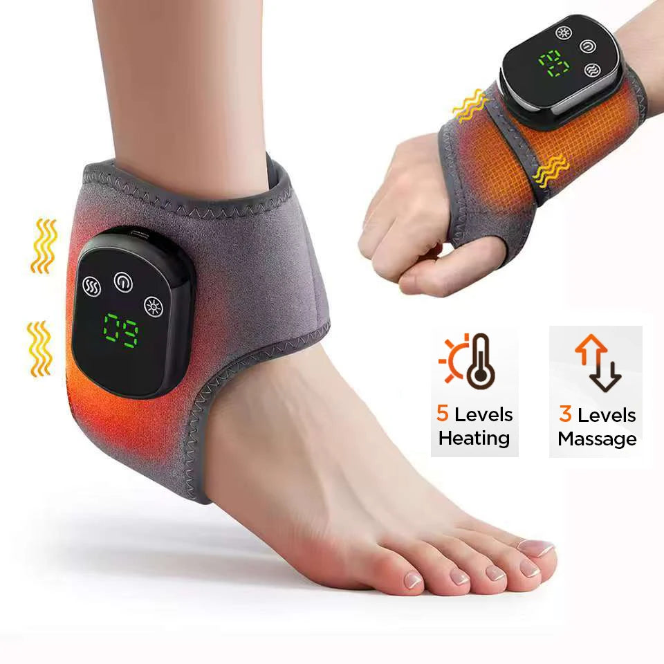 Electric Heating Wrist Guard Vibration Massage 5 Levels Hot Compress Wrist Brace Protector Wrap Rechargeable Heating Wristband