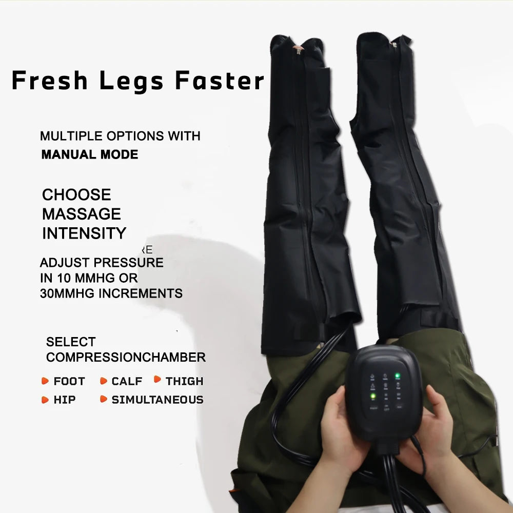 Air Compression Leg Recovery System Foot Massager for Circulation and Relaxation Calf Massage Muscle Pain Relief Device