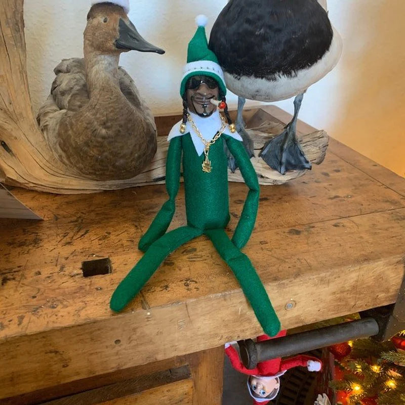 Snoop on a Stoop Christmas Elf Doll Spy on a Bent Christmas Elf Doll Home Decoration New Year Christmas Gift Toy