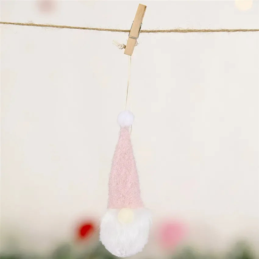 Forest Old Man Christmas Mini Doll Christmas Tree Hanger Pendant Xmas Decoration for Home Gnome Doll Xmas Kids New Year Gifts
