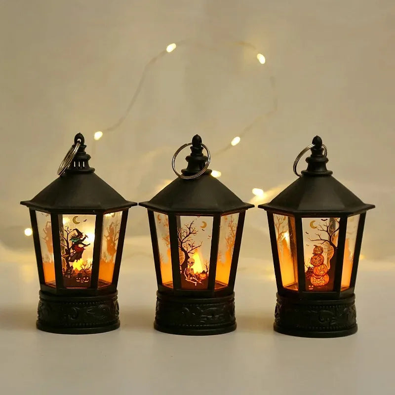 LED Pumpkin Lantern Halloween Party Horror Ghost Festival Bar Haunted House Ornaments Halloween Decoration Wind Lamp Kids Gift