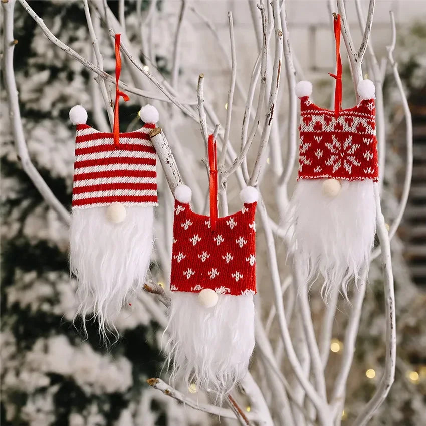 Forest Old Man Christmas Mini Doll Christmas Tree Hanger Pendant Xmas Decoration for Home Gnome Doll Xmas Kids New Year Gifts