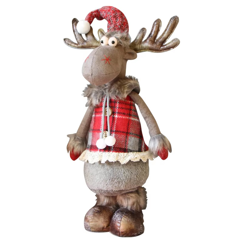 Christmas Elk Doll Figurine Ornaments Christmas Gift for Kid Christmas Decorations for Home Reindeer Christmas Gift Navidad 2021
