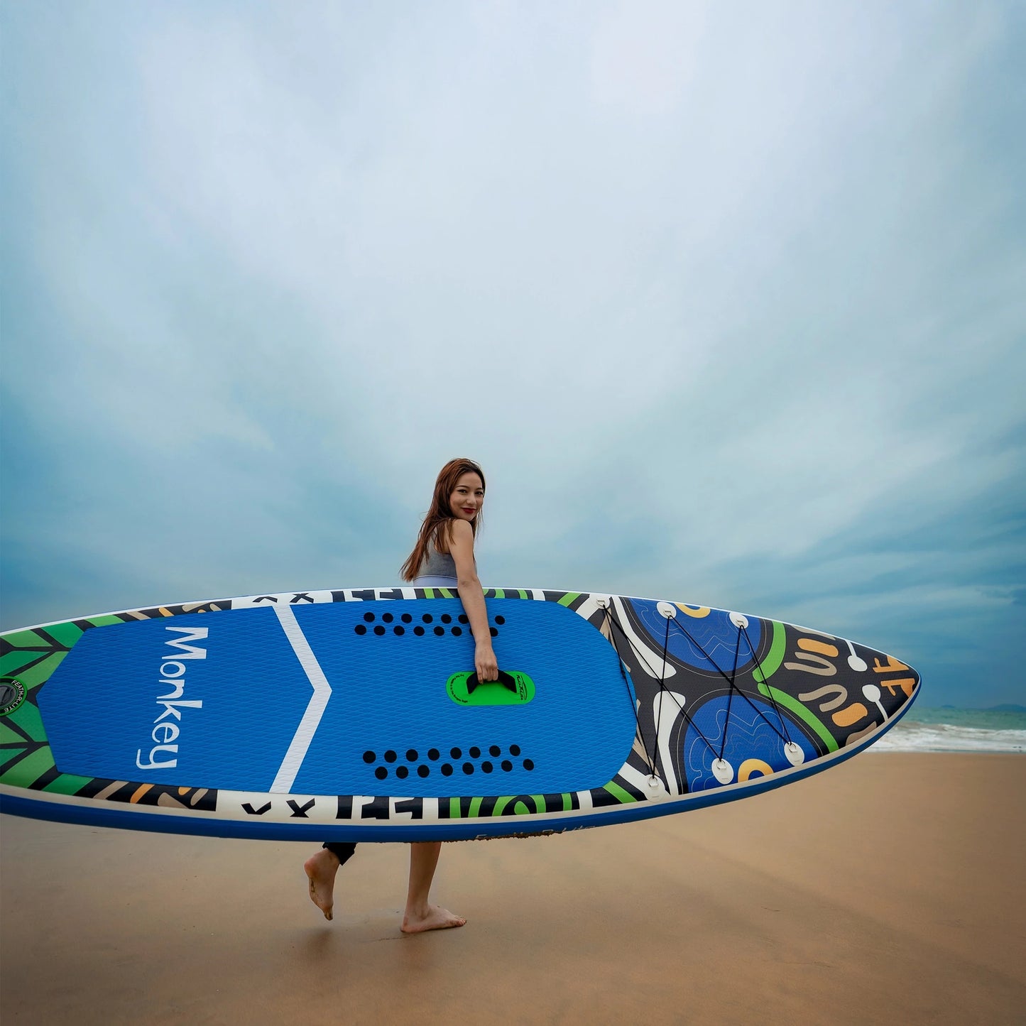 Inflatable Stand up Paddle Board Surfboard Complete Paddleboard Accessories Adjustable Paddle, Pump, ISUP Travel Backpack, Leash, Waterproof Bag, Adult Paddle Board SUPFR02A