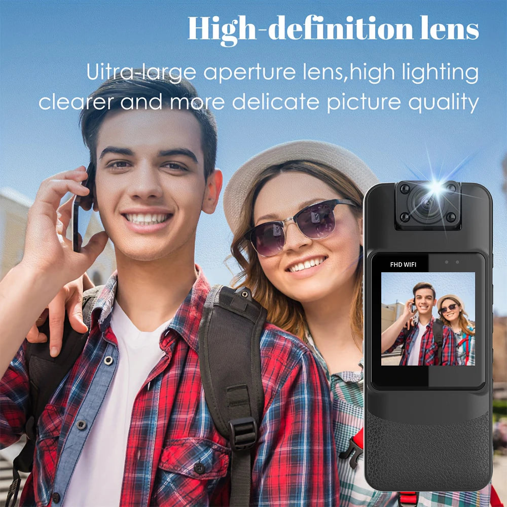 Motorcycle Mini Recorder 4K Finger Action Camera POV Mini Sports Camera with Video Recording 1.54 Inch IPS Screen Vlog Cam