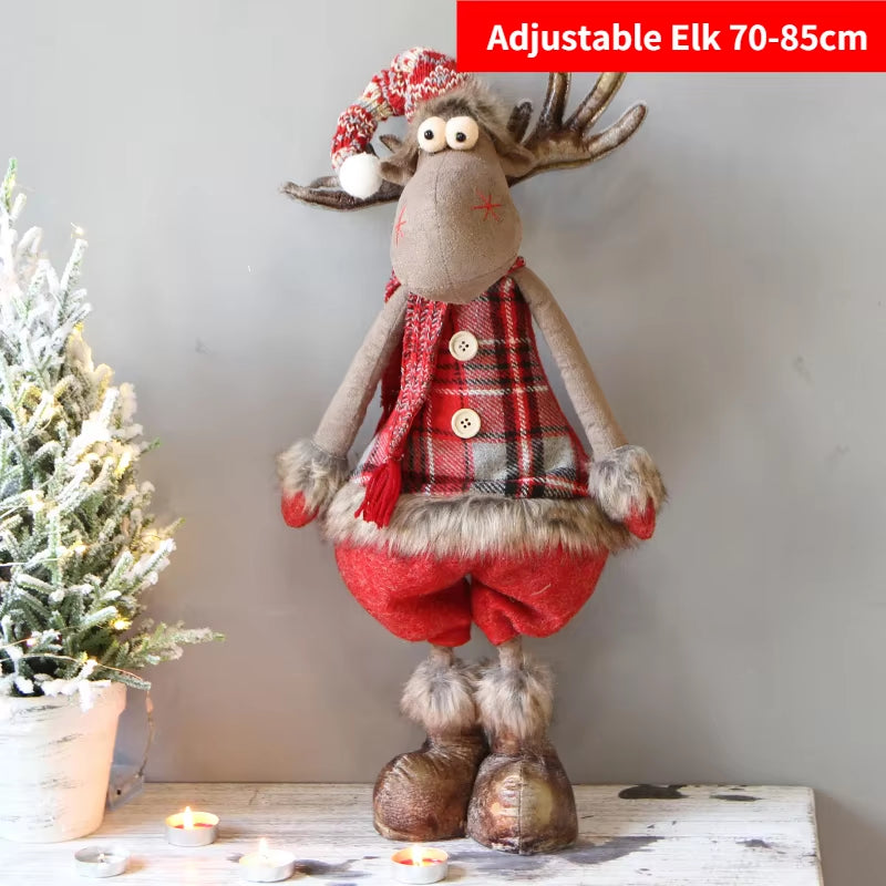 Christmas Elk Doll Figurine Ornaments Christmas Gift for Kid Christmas Decorations for Home Reindeer Christmas Gift Navidad 2021