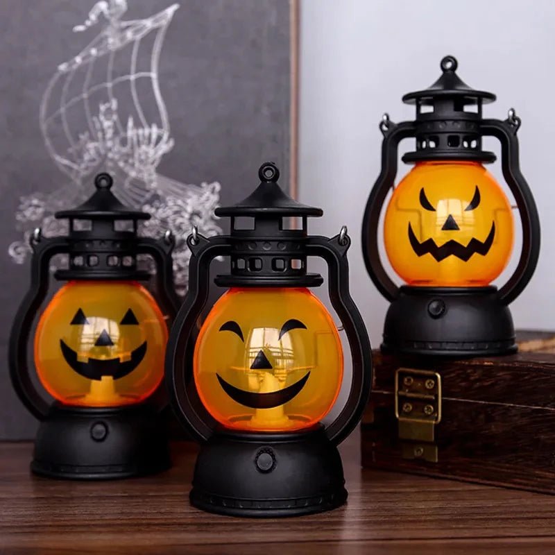 Cosplay Pumpkin Lights Decorative Kerosene Lanterns LED Handheld Lamp Pumpkin for Table Camping Garden Yard Party Home Decor