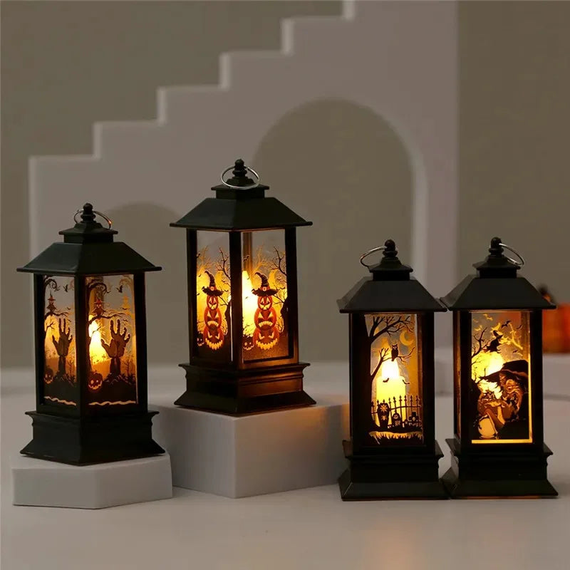 LED Pumpkin Lantern Halloween Party Horror Ghost Festival Bar Haunted House Ornaments Halloween Decoration Wind Lamp Kids Gift