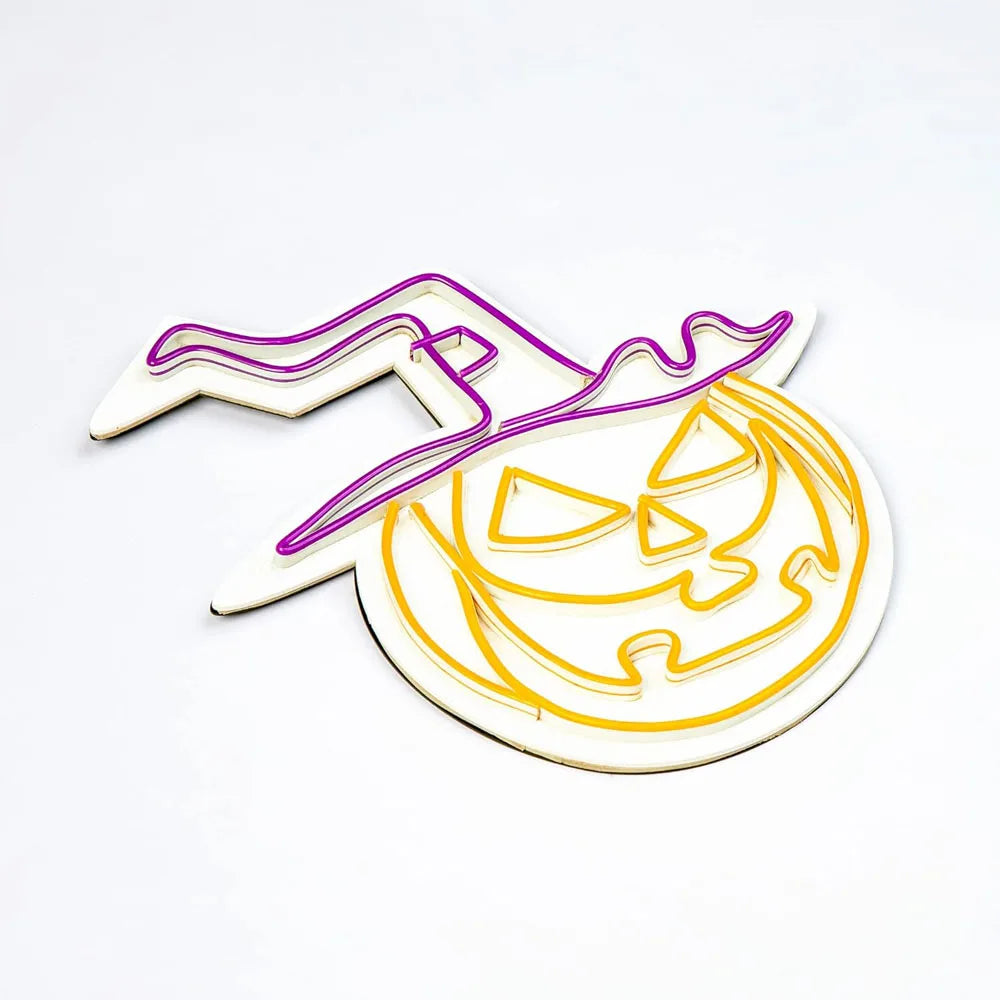 Halloween Pumpkin Neon Sign Decorations Neon Led Signage for Outdoor Garden and Indoor Neon Sign Wall Décor Party Gifting