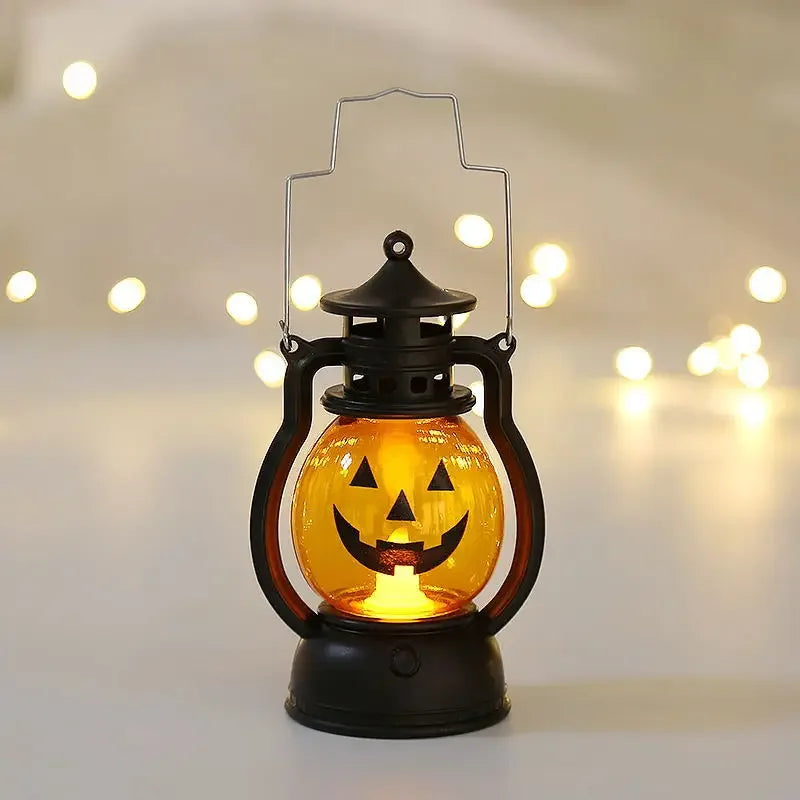 LED Pumpkin Lantern Halloween Party Horror Ghost Festival Bar Haunted House Ornaments Halloween Decoration Wind Lamp Kids Gift