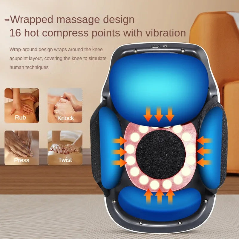 Knee Massagers Pain Relief Device Therapy, 2 Therapy Modes Knee Portable Massagers for Sports Recovery, Muscle Relaxation