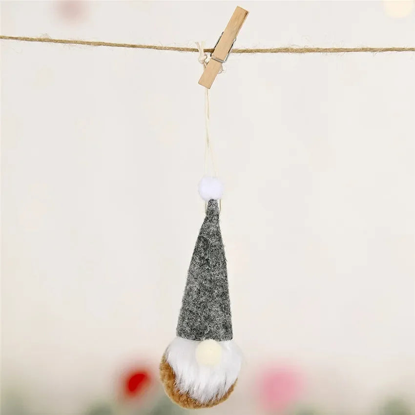 Forest Old Man Christmas Mini Doll Christmas Tree Hanger Pendant Xmas Decoration for Home Gnome Doll Xmas Kids New Year Gifts