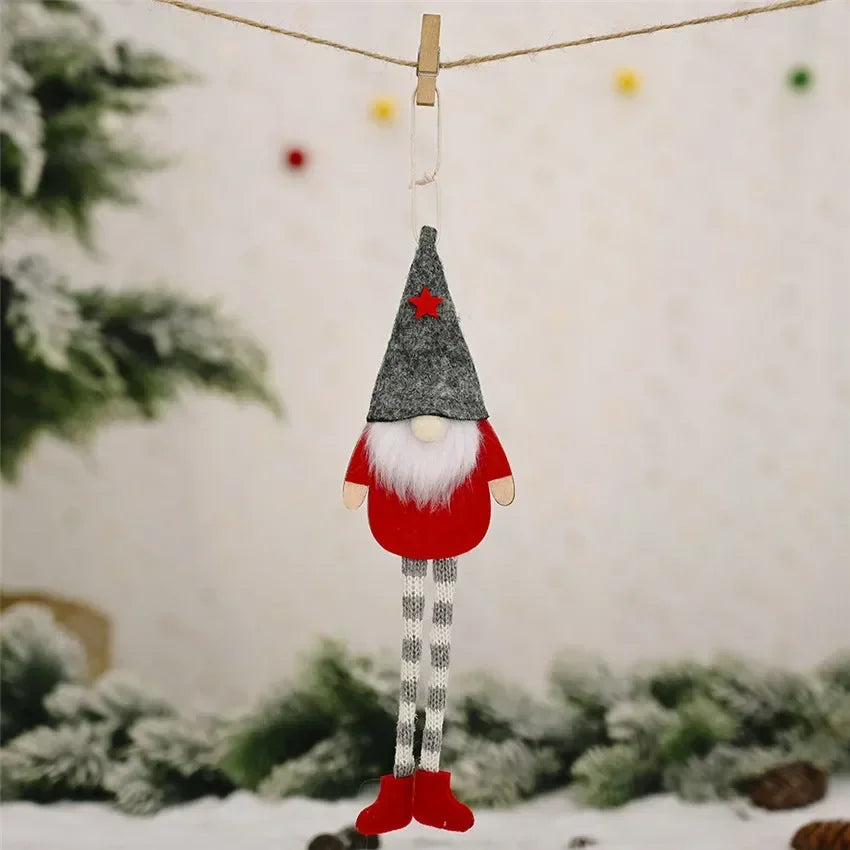 Forest Old Man Christmas Mini Doll Christmas Tree Hanger Pendant Xmas Decoration for Home Gnome Doll Xmas Kids New Year Gifts