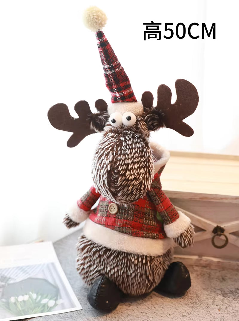 Christmas Elk Doll Figurine Ornaments Christmas Gift for Kid Christmas Decorations for Home Reindeer Christmas Gift Navidad 2021