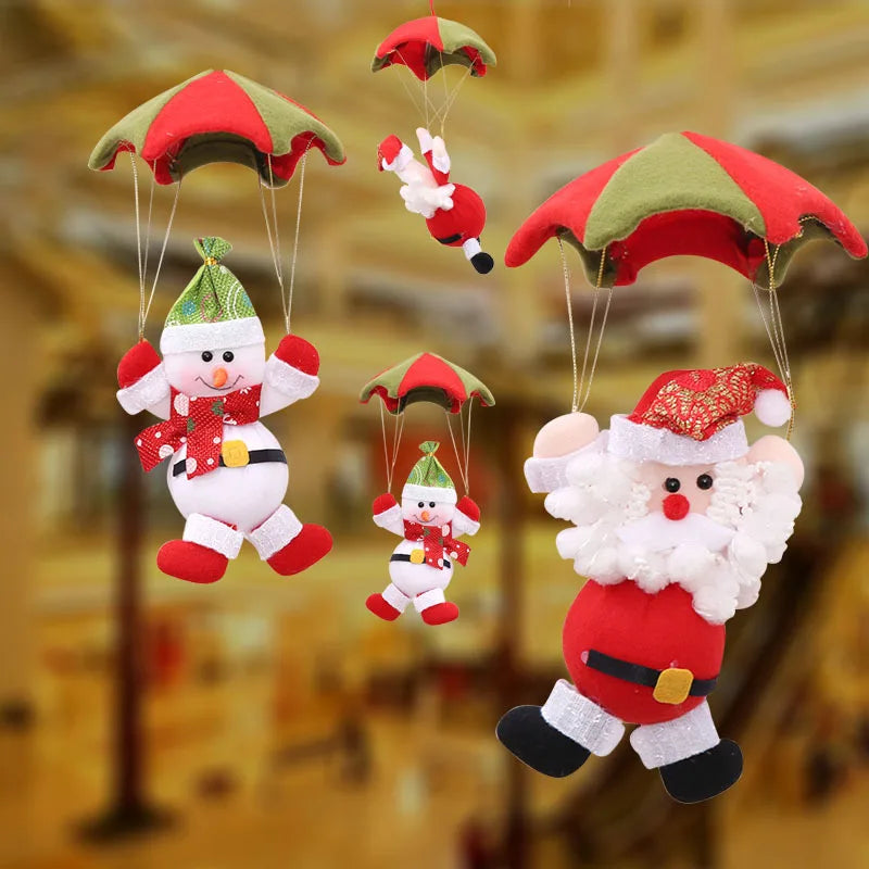 Christmas Ornaments Skydiving Santa Claus Doll Christmas Home Mall Store Hanging Ornament Craft Gifts Christmas Decorations