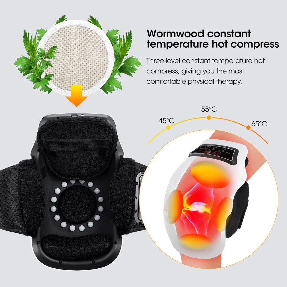 Knee Massagers Pain Relief Device Therapy, 2 Therapy Modes Knee Portable Massagers for Sports Recovery, Muscle Relaxation