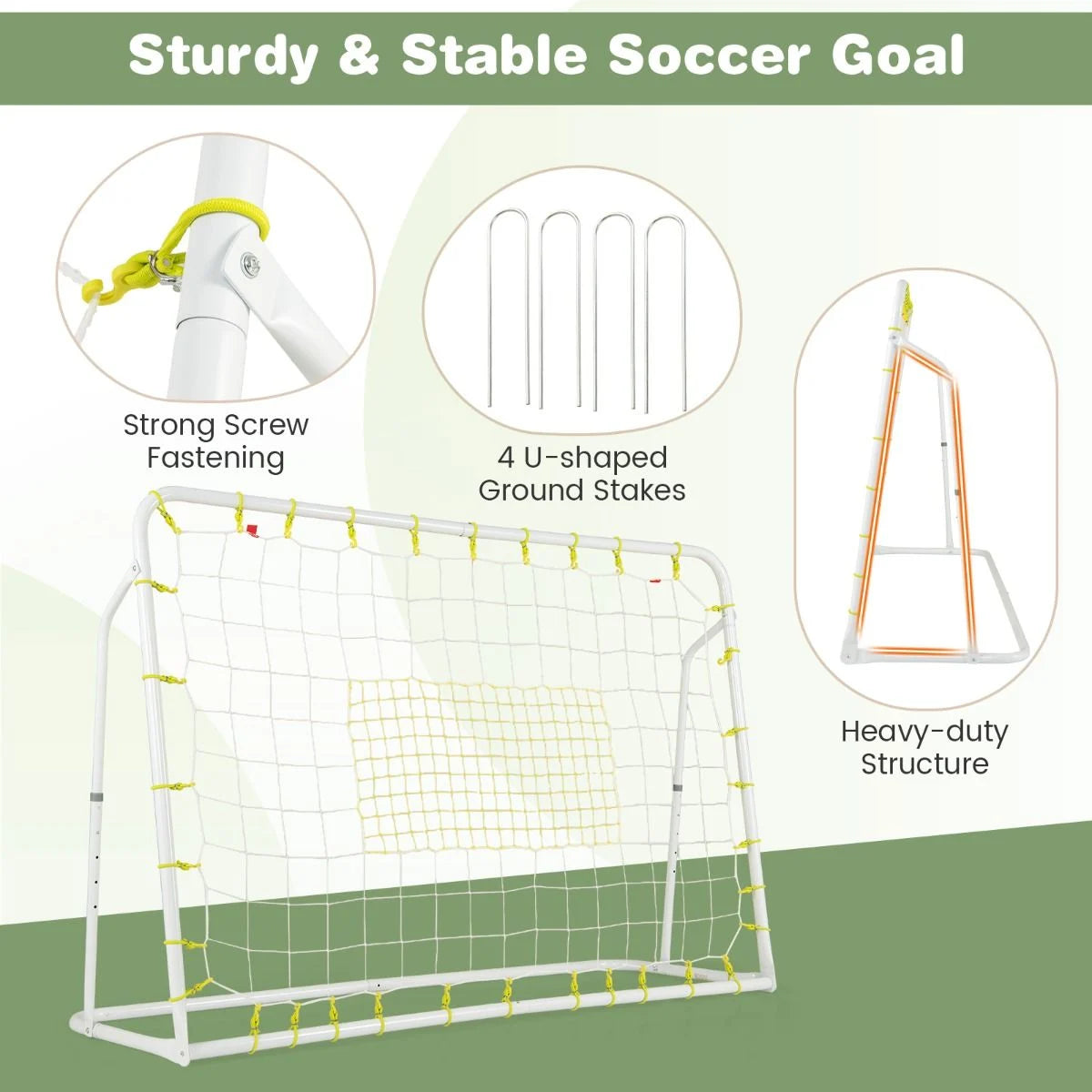 2-In-1 Kids Soccer Rebounder and Soccer Goal for Kids Aged 6+ Years Old