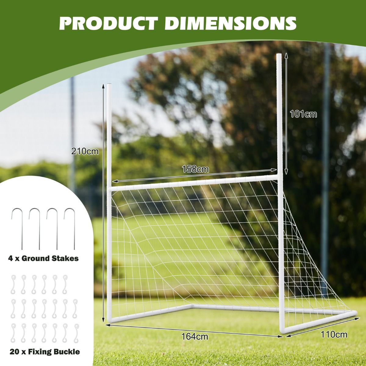 2 in 1 Footballand gaelicfootball Training Equipment with 4 Ground Stakes and 18 Bungee Ropes