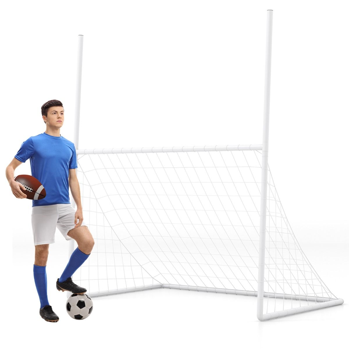2 in 1 Footballand gaelicfootball Training Equipment with 4 Ground Stakes and 18 Bungee Ropes
